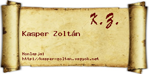 Kasper Zoltán névjegykártya