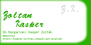 zoltan kasper business card