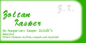 zoltan kasper business card